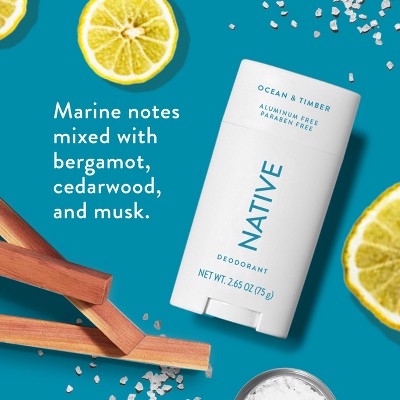 Native Solid Deodorant for Men & Women Ocean & Timber 2.65oz - New